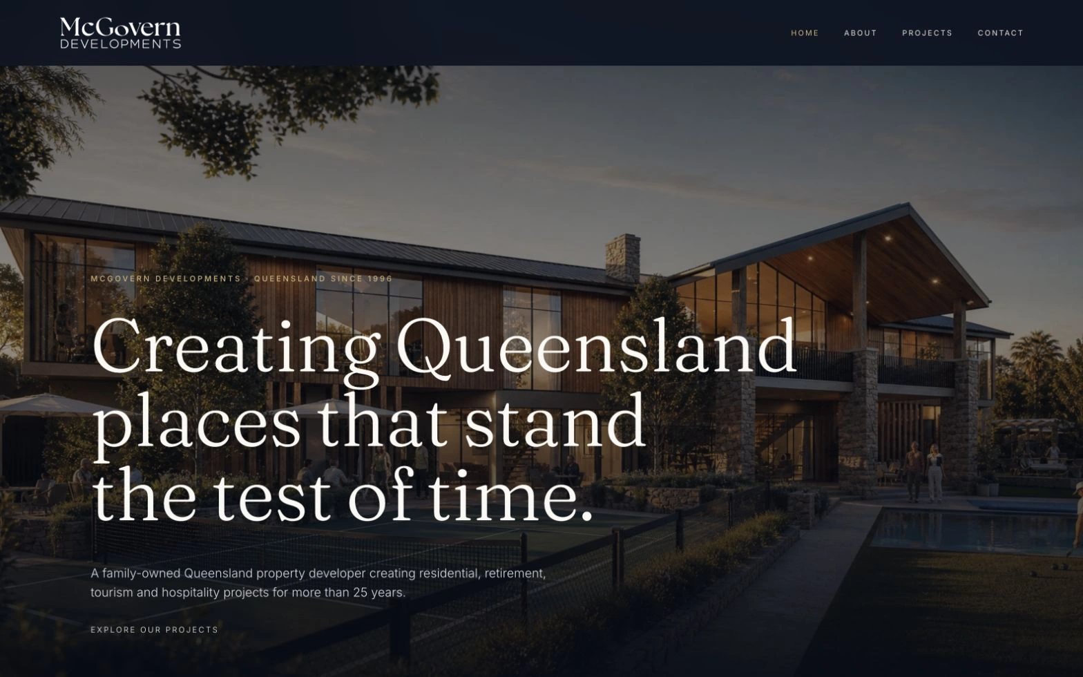 McGovern Developments website homepage